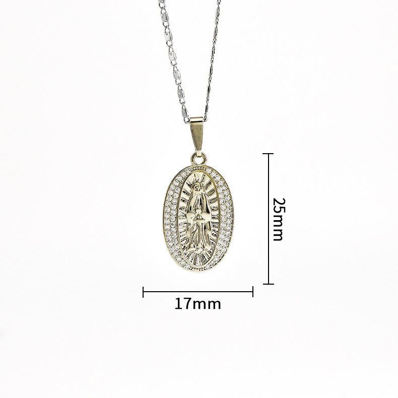 Wholesale Religious Copper Micro Inlaid Zircon Personalized Fashion Necklaces